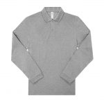 Polo manches longues gris personnalisé