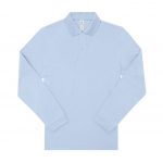 Polo manches longues bleu personnalisé