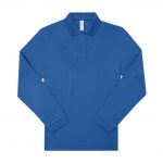 Polo manches longues bleu personnalisé