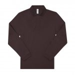 Polo manches langues marron personnalisé