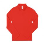 Polo manches longues rouge personnalisé