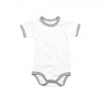 Body bébé gris et blanc personnalisé