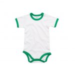 Body bébé vert et blanc personnalisé