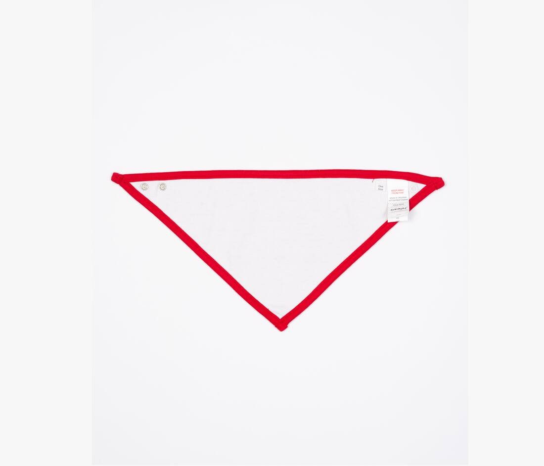 Bavoir bébé blanc et rouge personnalisé