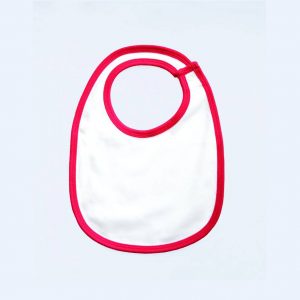 Bavoir blanc et rouge personnalisé