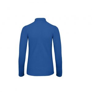 Polo manches longues bleu personnalisé publicitaire