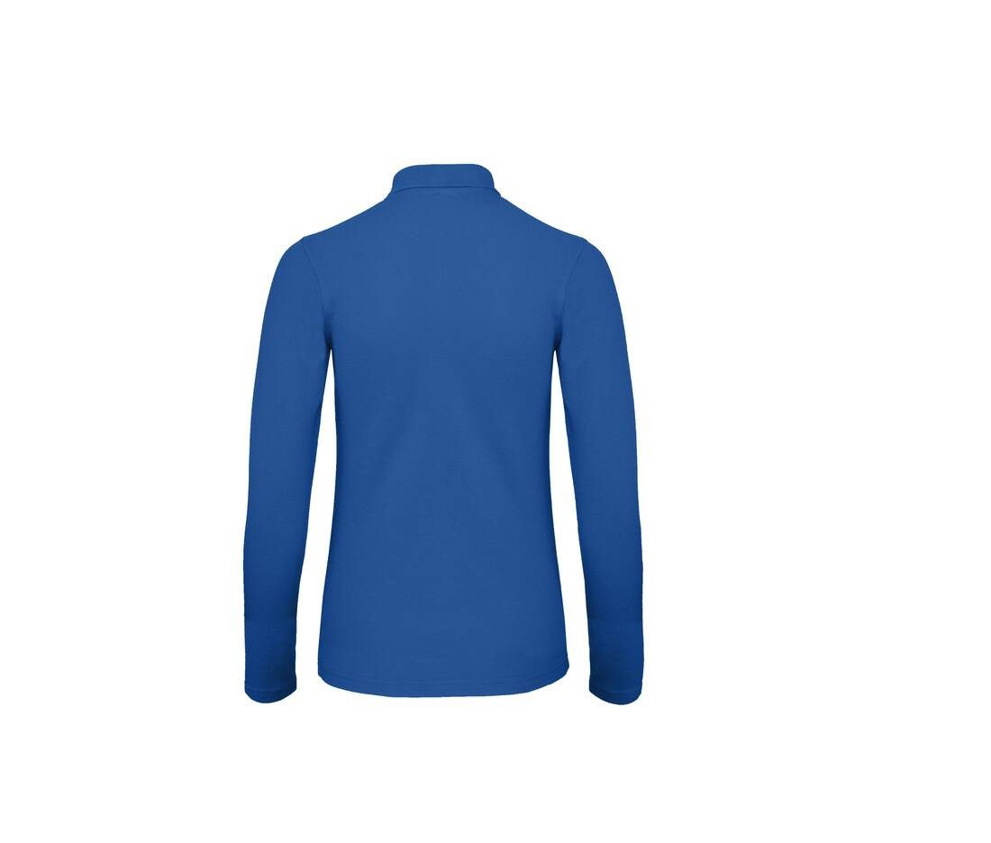 Polo manches longues bleu personnalisé publicitaire