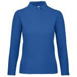 Polo manches longues bleu personnalisé publicitaire