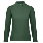 Polo manches longues vert personnalisé publicitaire