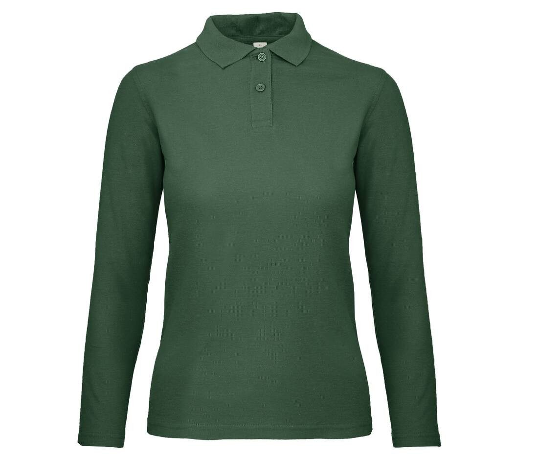 Polo manches longues vert personnalisé publicitaire