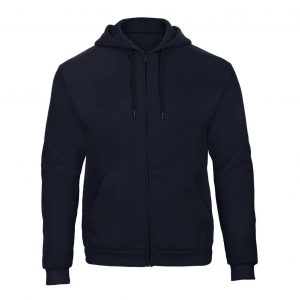 Veste zippée à capuche bleu personnalisé publicitaire