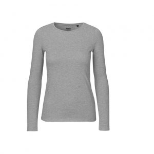 Tee-shirt manches longues gris promotionnel personnalisable publicitaire