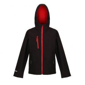 Veste softshell enfant rouge et noir promotionnel personnalisable publicitaire