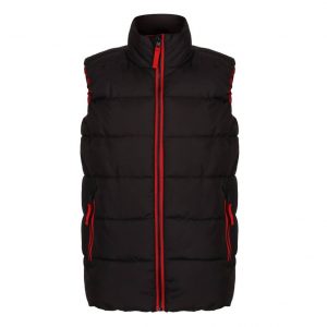 Bodywarmer matelassé unisexe NOIR ET ROUGE promotionnel personnalisable publicitaire