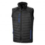 Veste sans manches noir et bleu promotionnel personnalisable publicitaire
