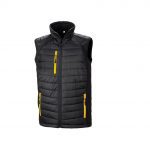 Veste sans manches noir et jaune promotionnel personnalisable publicitaire