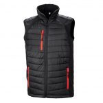 Veste sans manches noir et rouge promotionnel personnalisable publicitaire