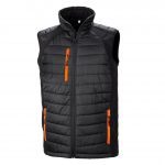 Veste sans manches noir et orange promotionnel personnalisable publicitaire