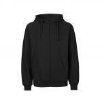 Sweat à capuche zippée noir promotionnel personnalisable publicitaire