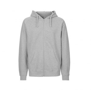 Sweat à capuche zippée gris promotionnel personnalisable publicitaire