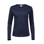 Tee-shirt femme manches longues bleu personnalisé