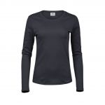 Tee-shirt femme manches longues bleu personnalisé