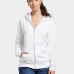 Hoodie zippé unisexe blanc personnalisé