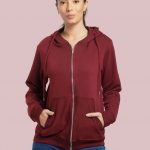 Hoodie zippé unisexe rouge personnalisé