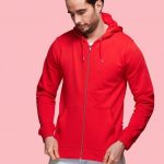 Hoodie zippé unisexe rouge personnalisé
