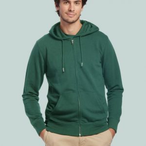 Hoodie zippé unisexe vert personnalisé