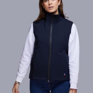 Bodywarmer softshell femme bleu personnalisé