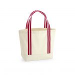 Tote bag beige et rouge personnalisé