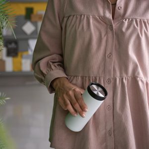 Bouteille double paroi blanche personnalisable publicitaire