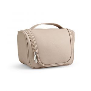 Trousse de toilette beige personnalisable publicitaire