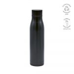 bouteille en acier inoxydable noire personnalisable publicitaire