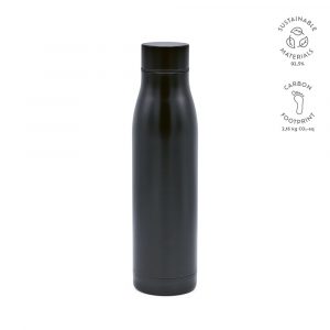 bouteille en acier inoxydable noire personnalisable publicitaire