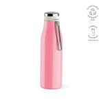 Bouteille acier inoxydable rose personnalisable publicitaire