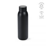 Bouteille acier inoxydable noir personnalisable publicitaire