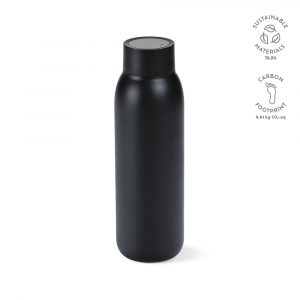 Bouteille acier inoxydable noir personnalisable publicitaire