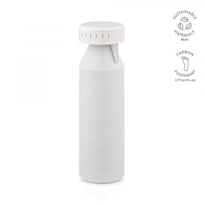 Bouteille double paroi blanc personnalisable publicitaire