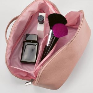 Trousse de toilette rose publicitaire personnalisable