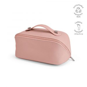 Trousse de toilette rose publicitaire personnalisable