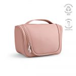 Trousse de toilette rose personnalisable publicitaire