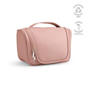 Trousse de toilette rose personnalisable publicitaire