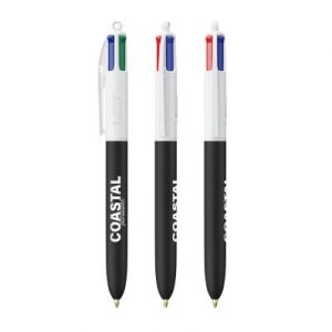 Stylo bic 4 couleurs soft noir personnalisable publicitaire