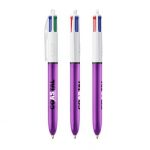 Bic Stylo 4 couleurs shine violet personnalisable publicitaire