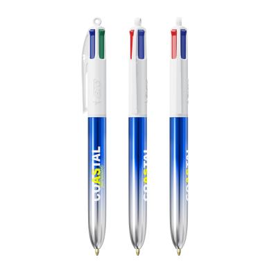 Bic Stylo 4 couleurs bicolor bleu et gris personnalisable publicitaire