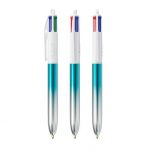Bic Stylo 4 couleurs bicolor bleu et gris personnalisable publicitaire