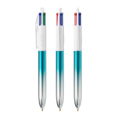 Bic Stylo 4 couleurs bicolor bleu et gris personnalisable publicitaire