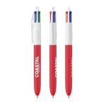 Stylo bic 4 couleurs soft rouge personnalisable publicitaire